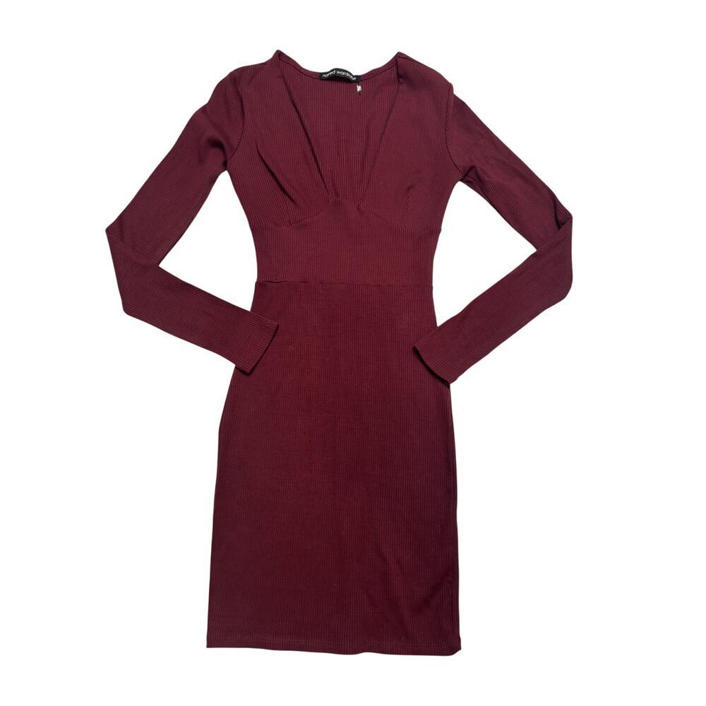 Naked Wardrobe Ribbed Bodycon Midi Dress Size M